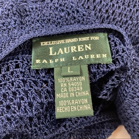 NEW Ralph Lauren Open Knit Button Hand Knit Rayon Cardigan Size Large - Picture 9 of 12